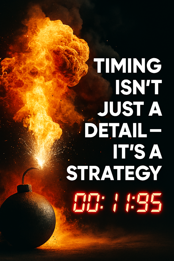Timing isn’t a detail – it’s a strategy!